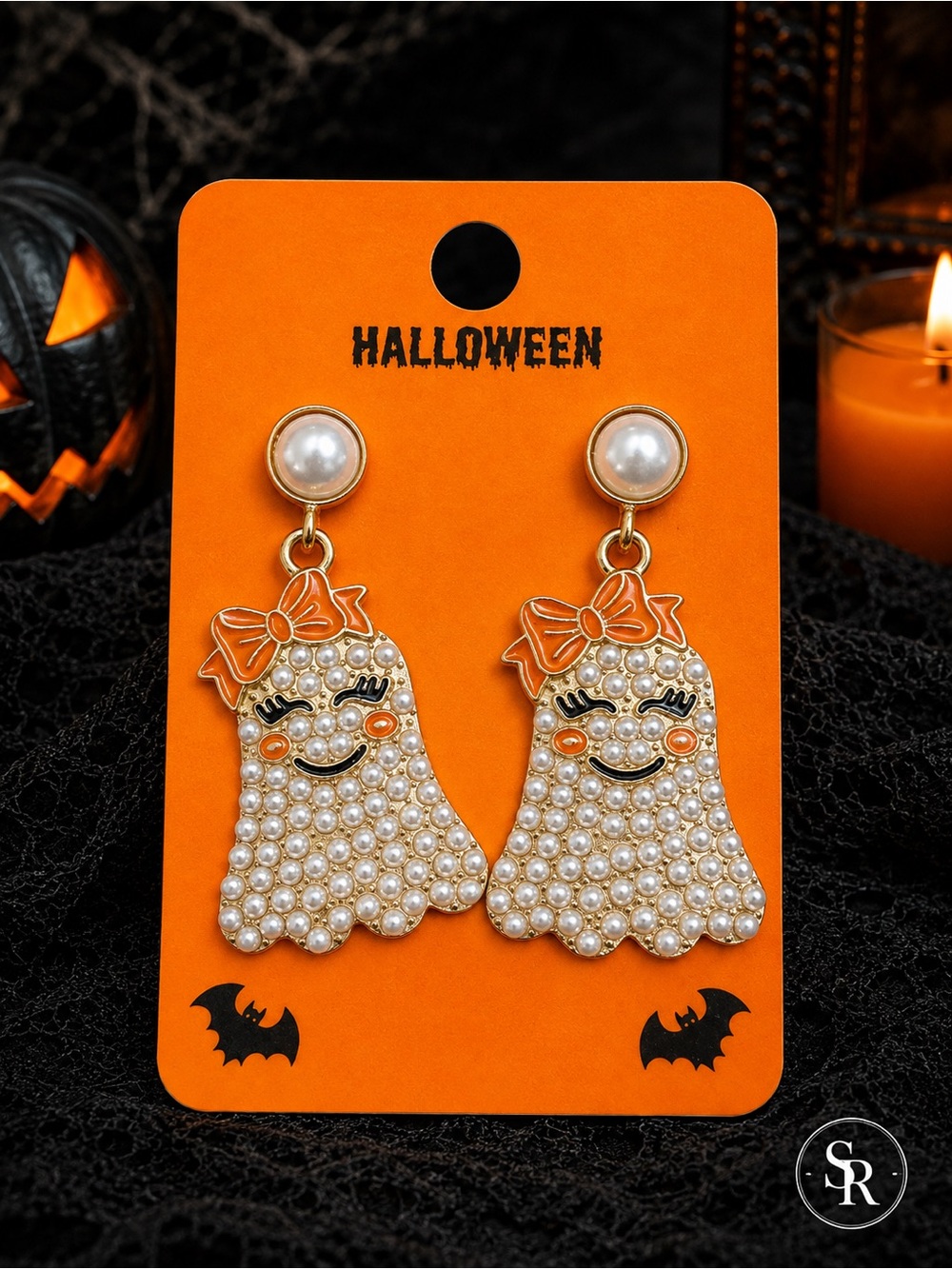 Halloween Statement Earrings NWT Spooky Witch Ghost Pumpkin Dangle 2”